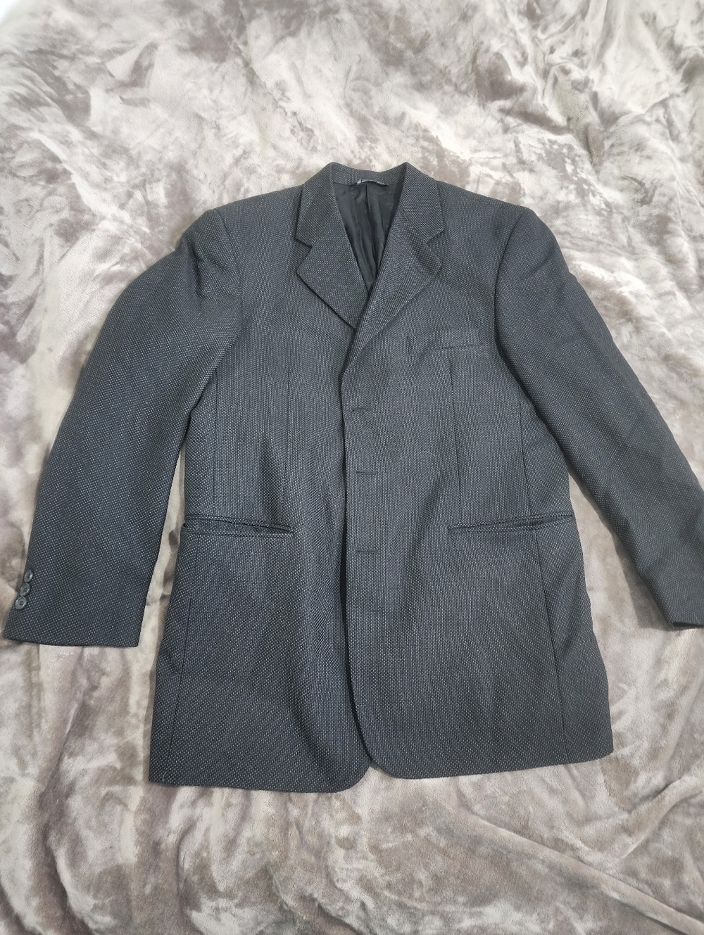 Classic Men's Dark Gray Wool Blazer - Single-Breasted Sport Coat